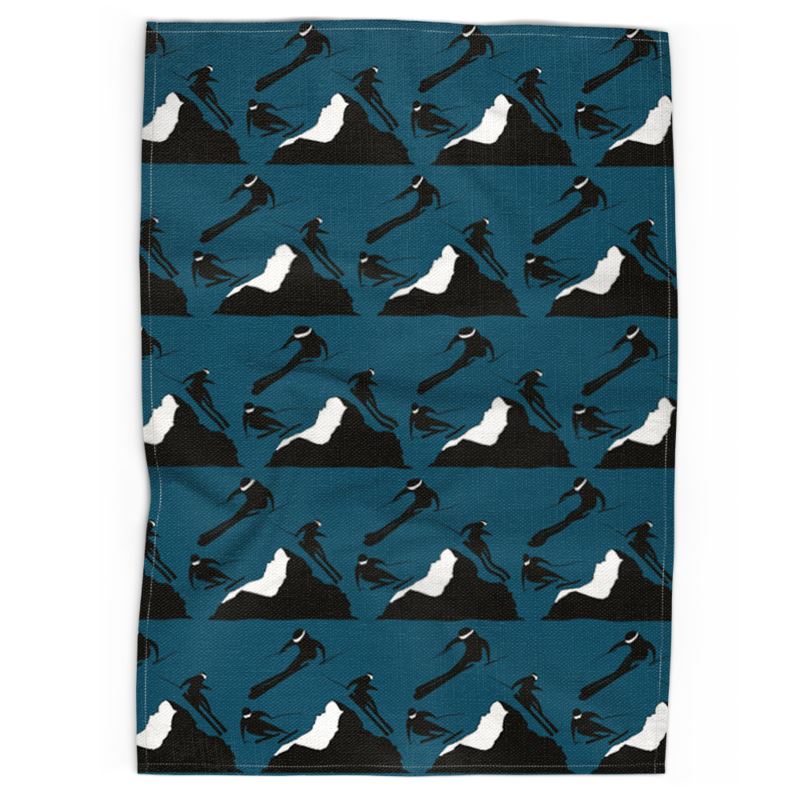 Off Piste Tea Towel in Spruce