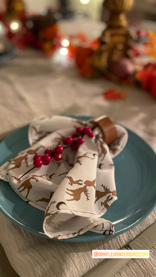 Stag Night Napkin in horn