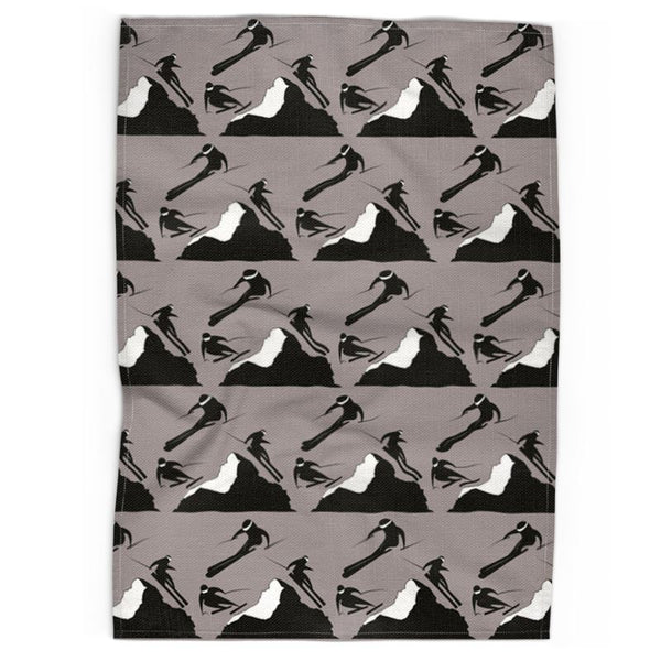 Off Piste Tea Towel in Mocha