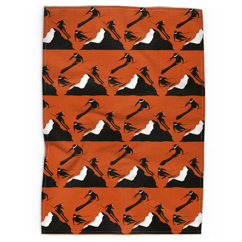 Off Piste Tea Towel in Fireside