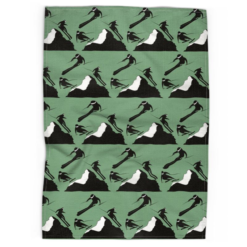 Off Piste Tea Towel in Alpine