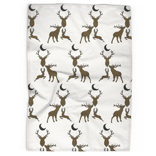 Stag Night Tea Towel in Horn