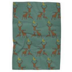 Stag Night Tea Towel in Fawn