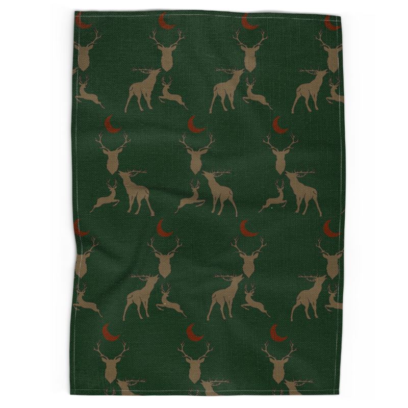 stag night tea towel in Buck