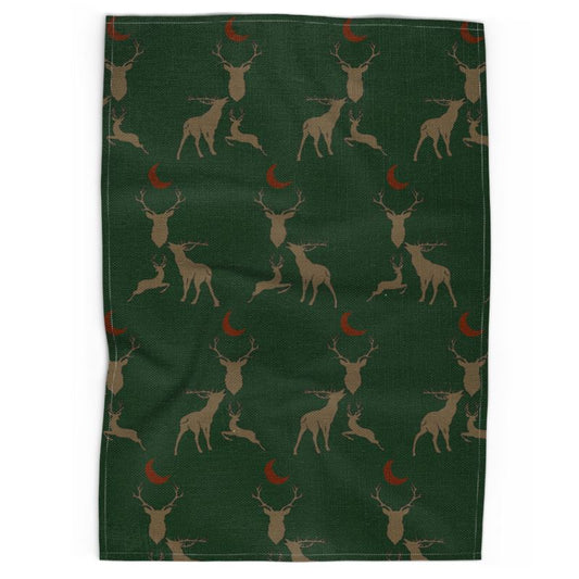 stag night tea towel in Buck